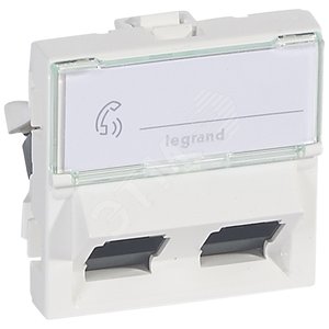 Mosaic Розетка RJ45Х2 UTP кат.6 2 модуля 45 градусов - Legrand Euro