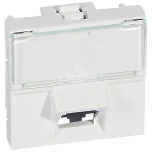 Розетка RJ 45 - Программа Mosaic - категория 6 - UTP 45° - 2 модуля - белый - LCS? | 076503 | Legrand - Legrand