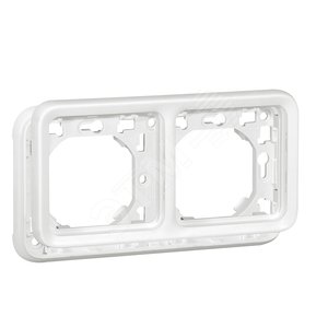 Рамка двухпостовая горизонтальная, цвет белый (070794)