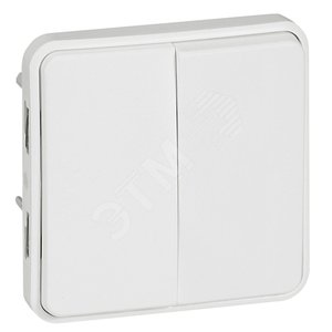 Переключатель двухклавишный 2 направления белый (070726)