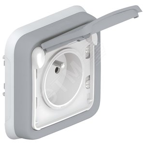 Plexo Розетка с заземлением 2К+З французский стандарт серая (069831) - Legrand