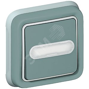 Plexo Кнопка 10A НО+НЗ встроенная с этикеткой серая (069824) - Legrand
