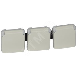 Plexo Розетка 2К+З SCHUKO белая 3п горизонтальная (069644)