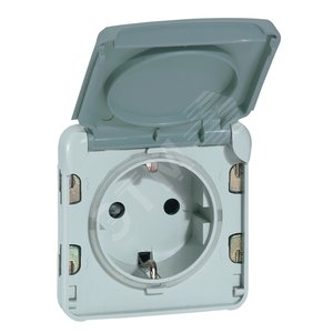 PLEXO Розетка с заземлением серая IP55 (69570) - Legrand