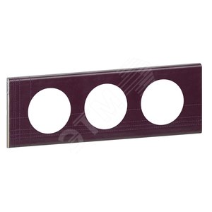 Рамка, трехпостовая, кожа пурпур (069443)