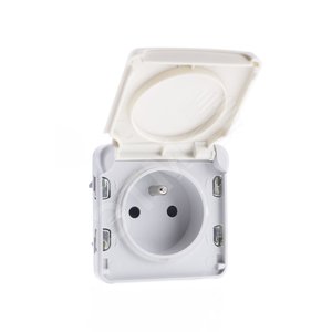 Plexo Розетка х1 с/з с/ш IP55 белый в рамку (069622) - Legrand