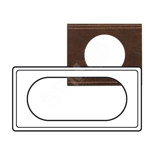 Рамка, 4/5 модулей, коричневая текстурная кожа (069405)