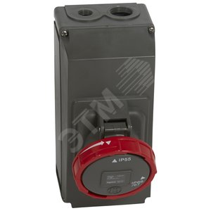 Розетка накладного монтажа в готовом корпусе Hypra - IP 66/67-55 - 3К+Н+3 - 63 А - пластик | 059437 | Legrand