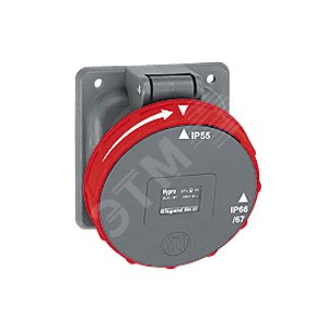 Встраиваемая розетка Hypra - IP 66/67-55 - 3К+Н+3 - 63 А - пластик | 059428 | Legrand - Legrand