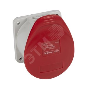 Встраиваемая прямая розетка с уменьшенным фланцем - P17 Tempra Pro - IP 44 - 380/415 В~ - 32 A - 3К+Н+З | 058059 | Legrand - Legrand