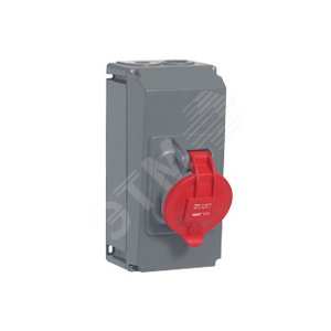 Розетка в корпусе IP44 3К+H+З 400v 63А Hypra (053724)