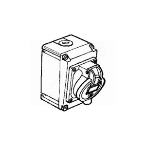 Розетка в корпусе IP44 2К+З 230v 63А Hypra (053722)
