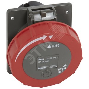Розетка модульная IP67 3K+З 440v 32А Hypra (052926)