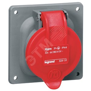 Розетка встраиваемая IP44 3К+З 400v 32А Hypra (052919)