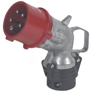 Вилка угловая IP44 4К+З 400v 16А Hypra