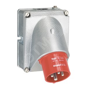 Встраиваемая вилка Hypra - IP 44 - 3К+З - 16 А - металл | 052163 | Legrand - Legrand