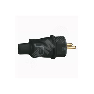 Элиум Евровилка 2К+З с заземлением IP44 черная резина (050196) - Legrand