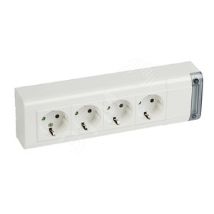 Многорозеточный блок - 4x2К+З - 250 В~ - с кабелем мм - длина 253 мм | 050626 | Legrand - Legrand