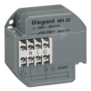 Реле импульсное 1п+таймер скрытый монтаж (049121) - Legrand