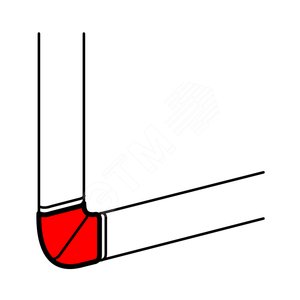DLP Уголок плоский для плинтуса 80х20 белый (033747)