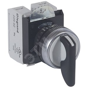 Тумблер в сборе, 3 положения, с возвратом к средней точке, цвет черный (023736)