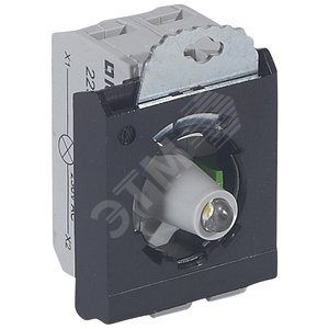 Блок для кнопок трехпостовой, с подсветкой, под винт, 230В AC, цвет белый - Legrand