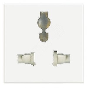 LL Розетка мультистандарт,5/6/10/13А 127В/250В, 2 модуля, белая