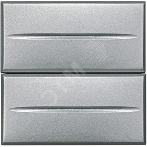 Axolute Кнопка двойная 1Р (NO) + 1Р (NO) 10А 250В~ 2 модуля алюминий (HC4036/2) - Legrand