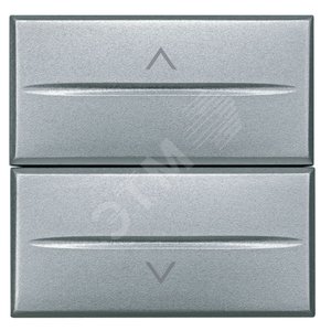 Axolute Переключатель двухкнопочный 16 А 1Р 1-0-2 – 2 модуля алюминий (HC4027/2) - Legrand