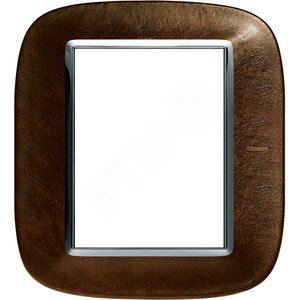 Axolute Накладки декоративные в форме эллипса кожа/кофе на 3+3 модуля (HB4826SLS) - Legrand