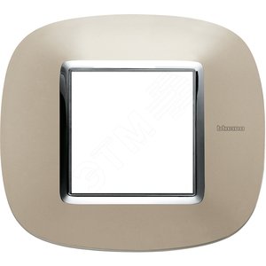 Axolute Накладки декоративные в форме эллипса глянцевые/светлый титан на 2 модуля (HB4802TC)