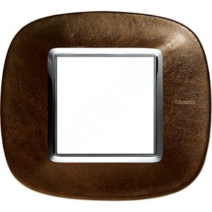 Axolute Накладки декоративные в форме эллипса кожа/кожа кофе на 2 модуля - Legrand