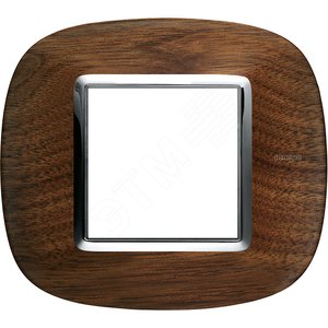 Axolute Накладки декоративные в форме эллипса дерево/орех на 2 модуля (HB4802LNC) - Legrand