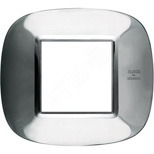 Axolute Накладки декоративные в форме эллипса сталь/ледяная сталь Alessi на 2 модуля - Legrand