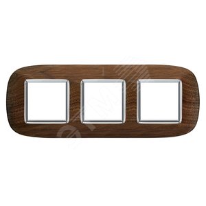 Axolute Накладки декоративные в форме эллипса дерево/орех на 2+2+2 модуля (HB4802/3LNC) - Legrand