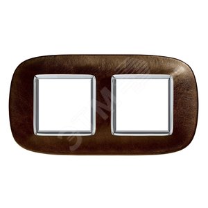 Axolute Накладки декоративные в форме эллипса кожа/Кожа Кофе на 2+2 модуля (HB4802/2SLS) - Legrand