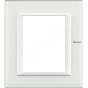 Axolute Накладки декоративные прямоугольные White/белое стекло на 3+3 модуля - Legrand