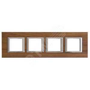 Axolute Рамка 2х4 поста 71мм горизонтальная тик (HA4802M4HLTK) - Legrand