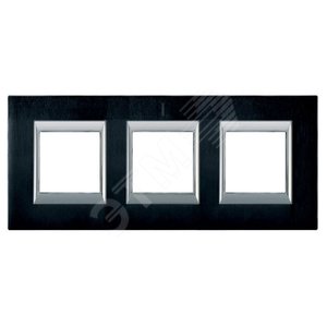 Axolute Накладки декоративные прямоугольные алюминий/антрацит на 2+2+2 модуля (HA4802/3XS) - Legrand