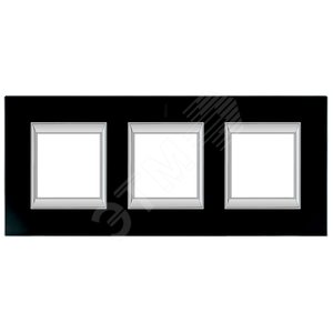Axolute Накладки декоративные прямоугольные стекло/черное стекло на 2+2+2 модуля - Legrand