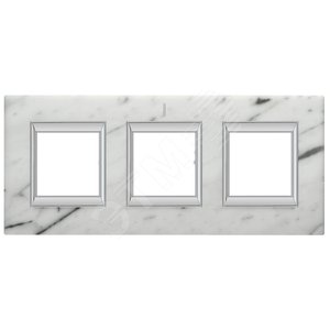 Axolute Накладки декоративные прямоугольные камень/мрамор Carrara на 2+2+2 модуля (HA4802/3RMC) - Legrand