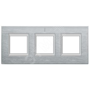 Axolute Накладки декоративные прямоугольные анодированные/хром на 2+2+2 модуля - Legrand