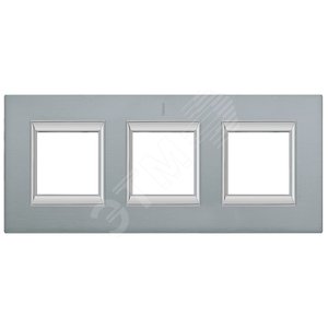 Axolute Накладки декоративные прямоугольные анодированные/темное серебро на 2+2+2 модуля (HA4802/3AZ) - Legrand