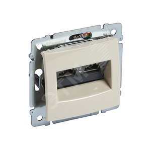 VALENA Розетка компьютерная RJ45 2 выхода STP 10 GIGA слоновая кость