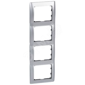 Galea Life Рамка 4 поста вертикальная Br.Aluminium (771958) - Legrand