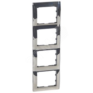 Galea Life Рамка 4 поста вертикальная Chrome (771938) - Legrand