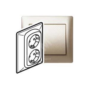 Galea Life Розетка с заземлением 2х2К+З со шторками титан PRO21 (771433) - Legrand