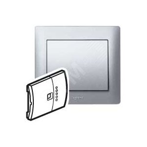 Клавиша светорегулятора с индикатором алюминий