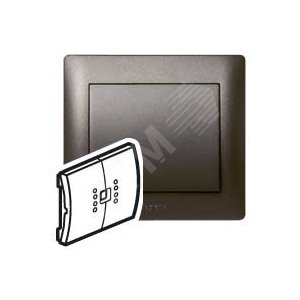 Клавиша двойная выключателя с индикатором dark bronze