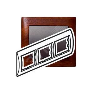 Galea Life Рамка 3 поста горизонтальный монтаж Mahogany - Legrand